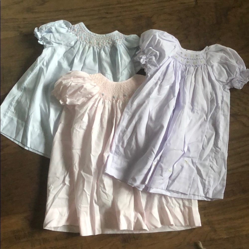 Lot of 3 smocked dresses